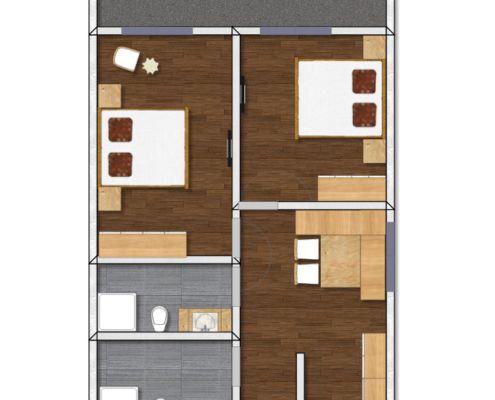Grundriss Luxus Appartement Tirol, Zimmertyp 3 Apart Peppone